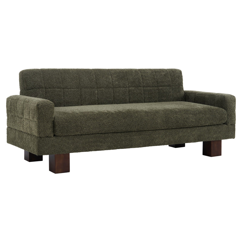 Modern Loveseat Sofa, 2 Seater With Square Arms For Living Room