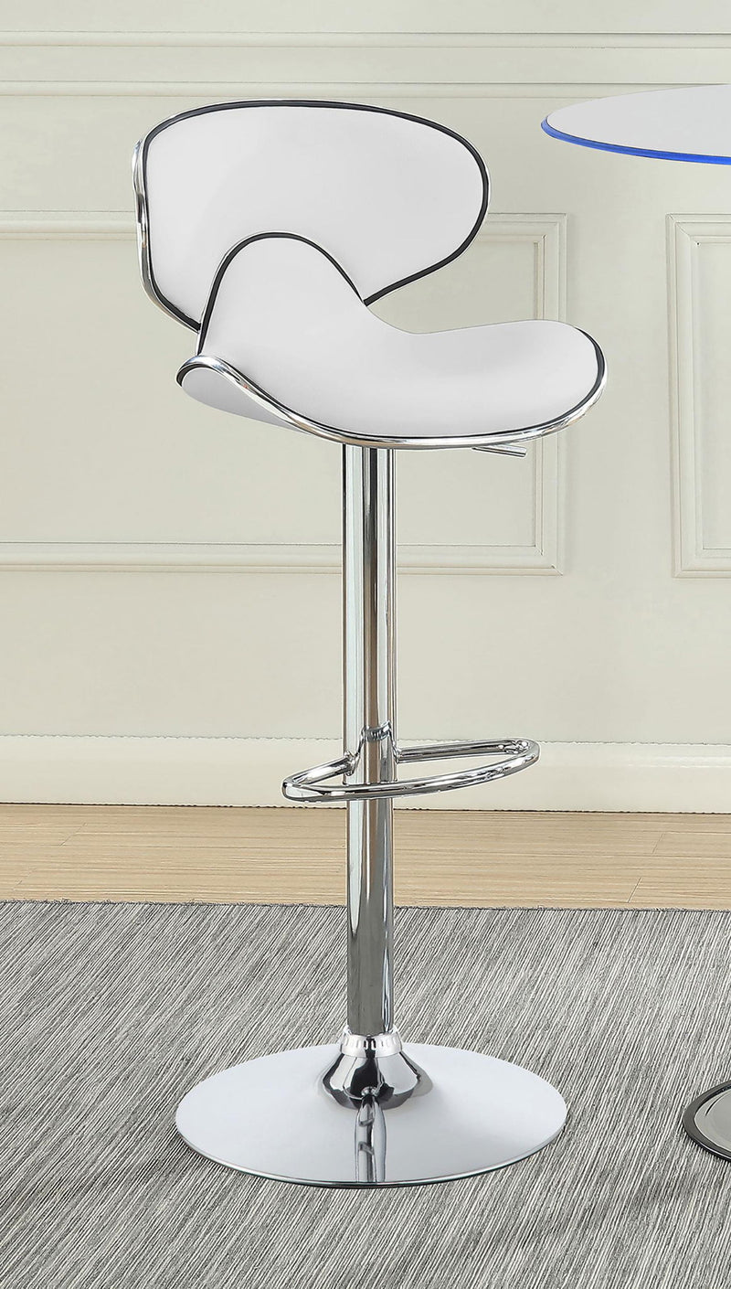 Edenton Upholstered Adjustable Bar Stool White (Set of 2)