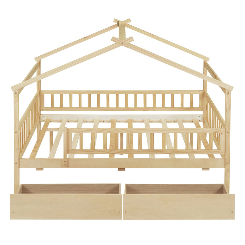 House Bed With 2 Drawers
