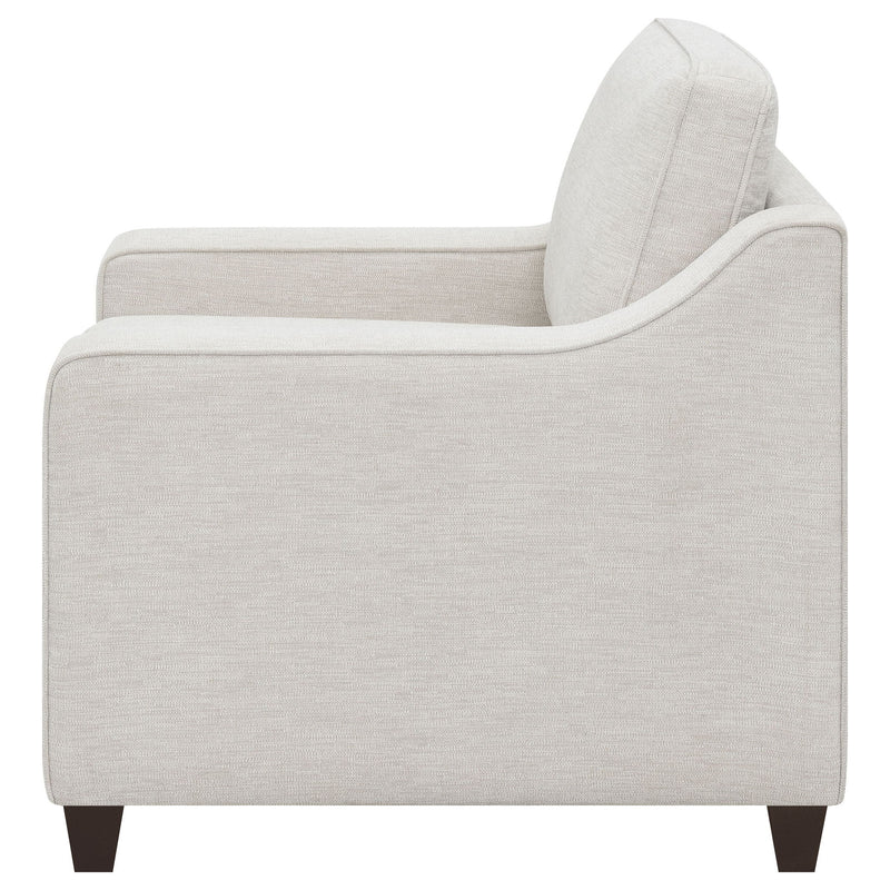 Mahaffey - Upholstered Sloped Track Arm Chair - Beige