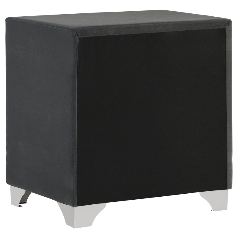 Upholstered 2 Drawer Nightstand With Accents