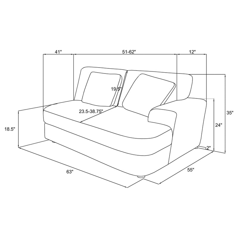 Emberson Upholstered RAF Cuddler Ivory