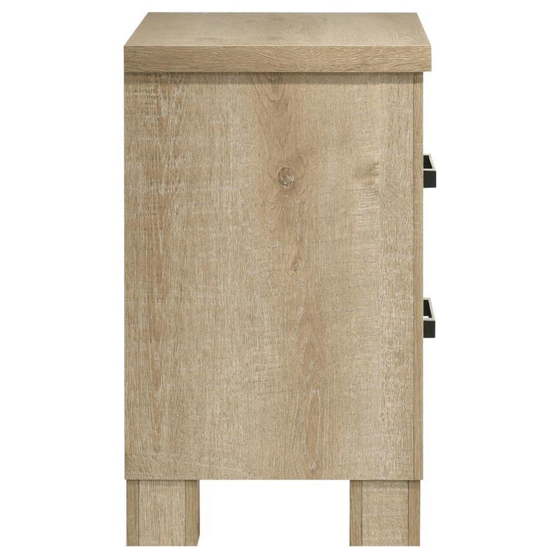 Oakglen - 2-Drawer Nightstand Bedside Table - Weathered Oak