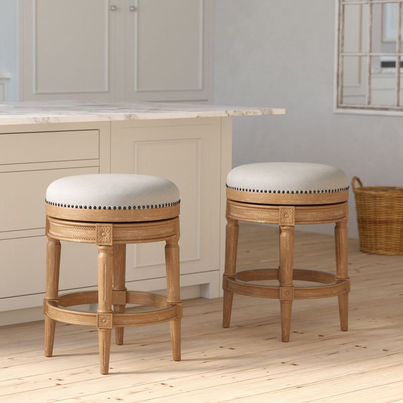 Rustic Elegance Backless Swivel Stool