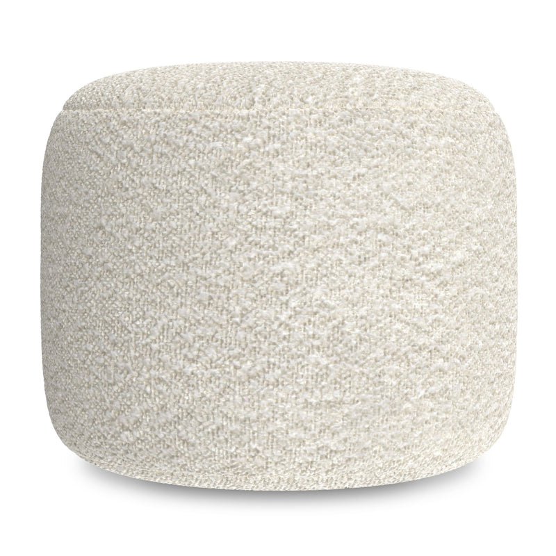 Chantal - Round Pouf - White
