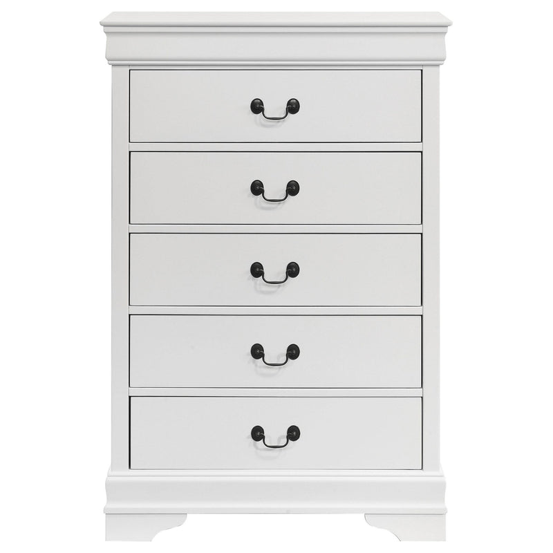 Louis Philippe 5-drawer Bedroom Chest White