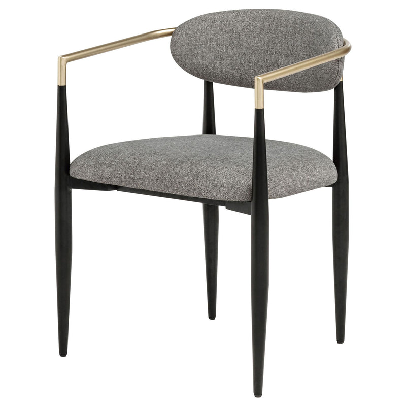 Alexis Fabric Upholstered Dining Arm Chair Grey (Set of 2)
