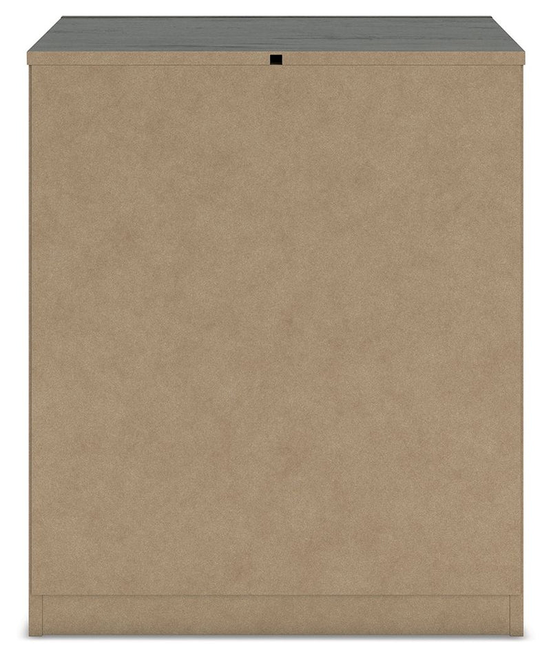 Fraluna - Two Drawer Night Stand - Charcoal