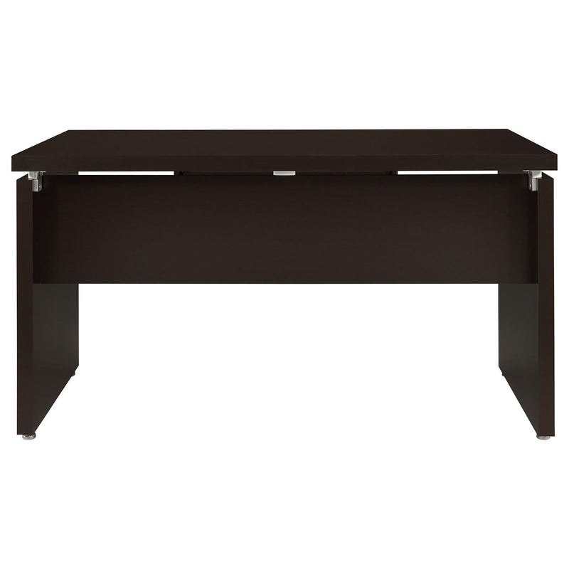 Floating - Top Computer Desk With Pullout Keyboard Shelf - Brown
