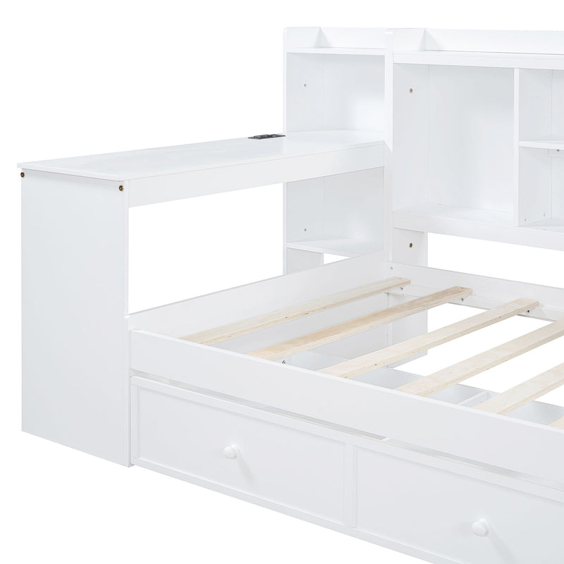 Daybed With 3 Drawers USB Ports And Desk