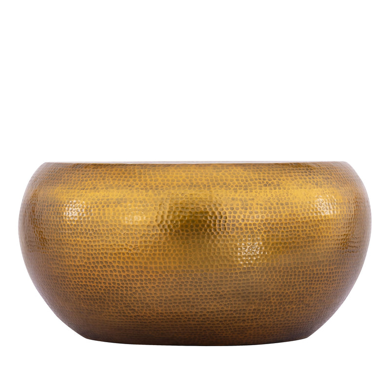 2 Piece Coffee And End Table Set, Oval Design - Gold
