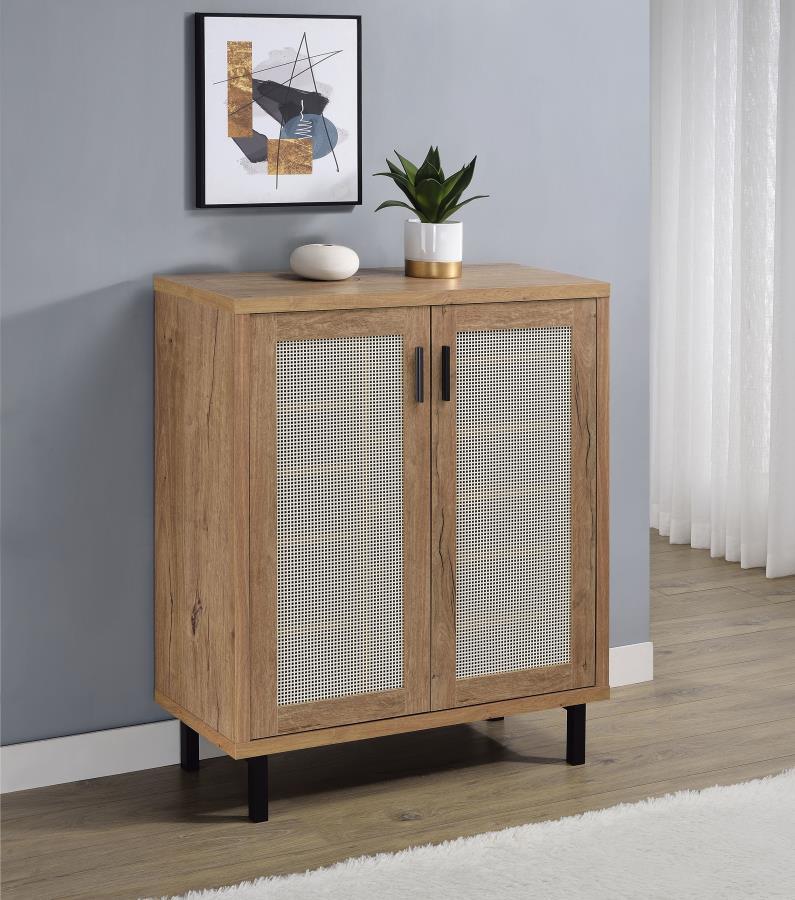 Teller - 2-Door Shoe Storage Cabinet - Natural Oak