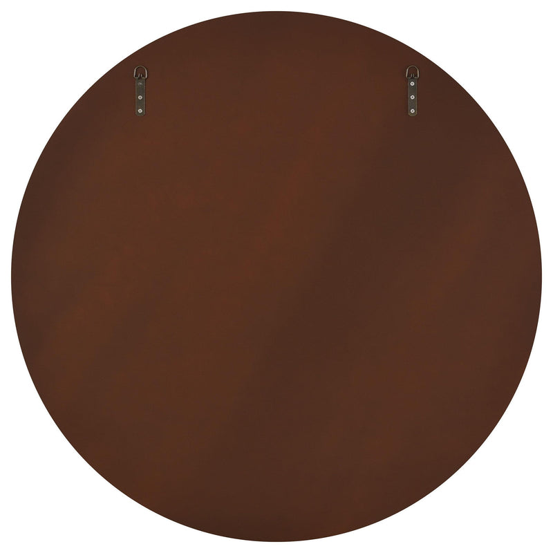 Dexter 40 x 40 Inch Round Reeding Frame Wall Mirror Brown