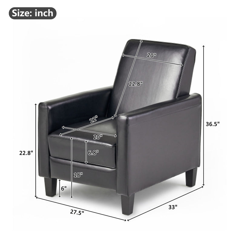Upholstered Push Back Recliner Chair For Living Room