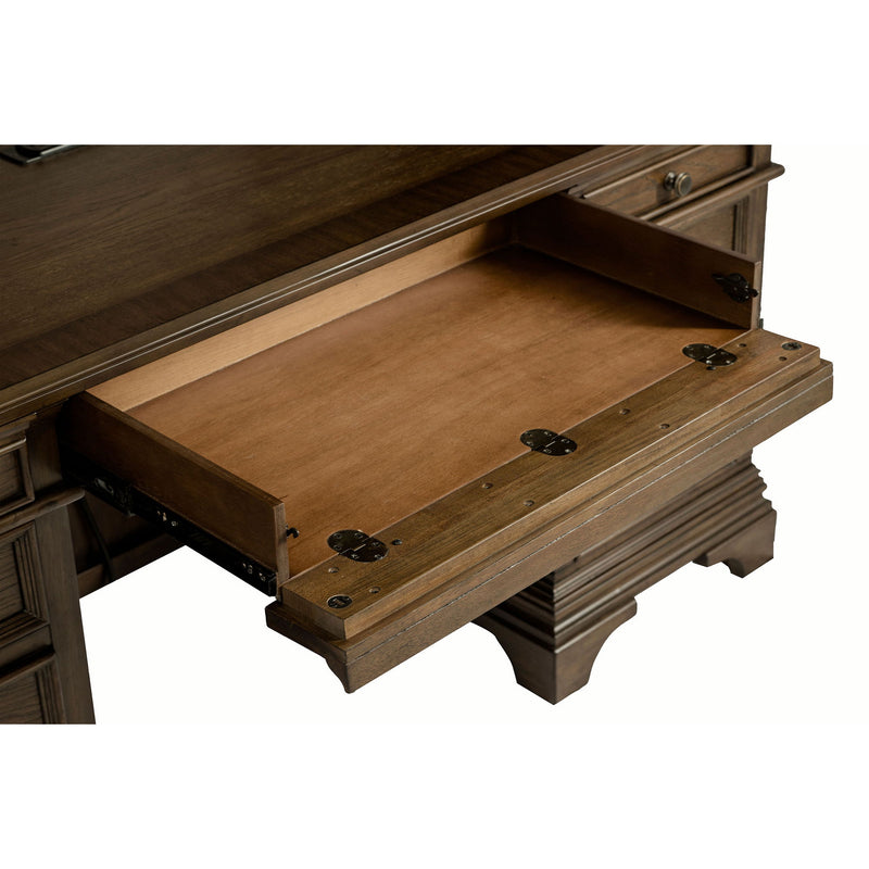 Stigham - 5 Drawer Credenza With Hutch - Oak