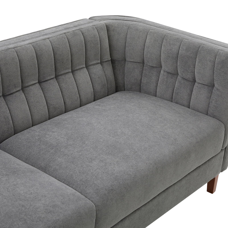 Modern 3 Seater Sofa, Upholstered Couch With Curved Armrests
