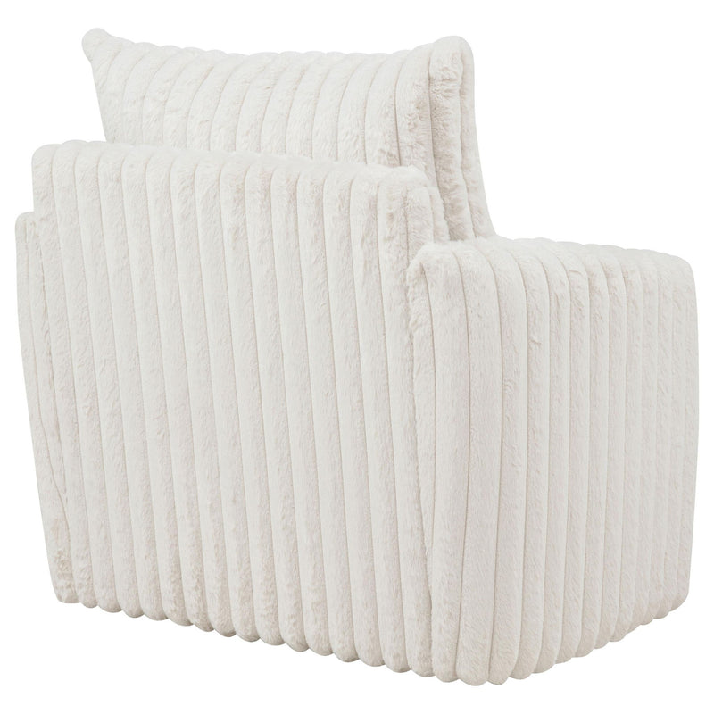 Sarco Corduroy Upholstered Swivel Accent Arm Chair Ivory