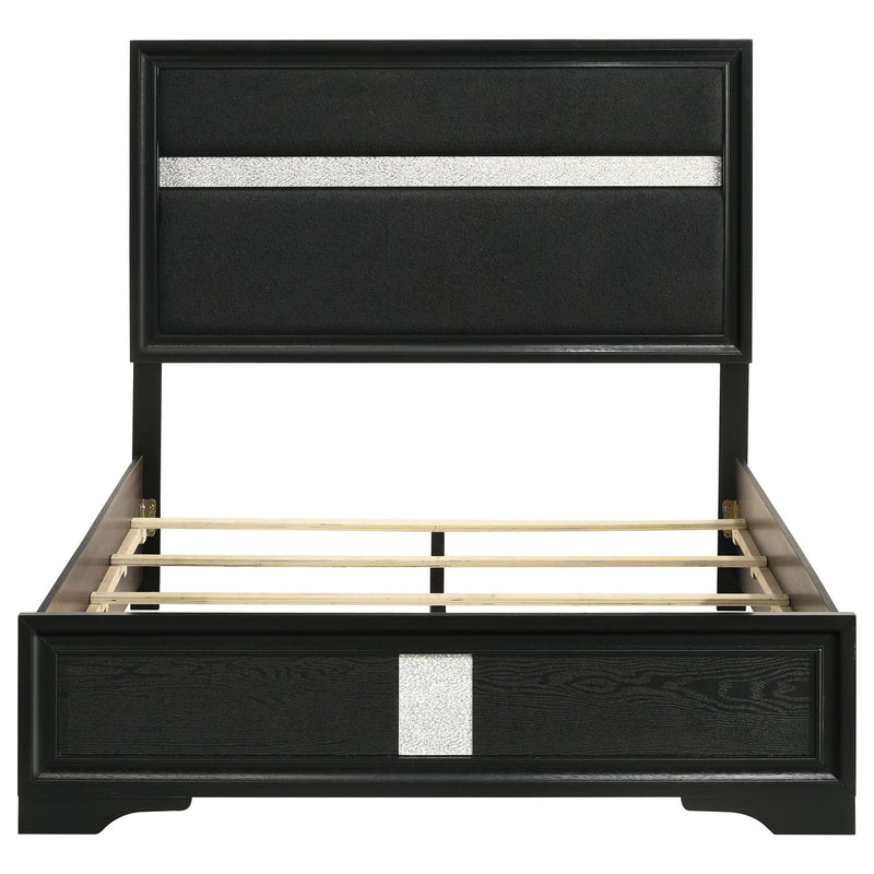 Miranda 54-inch Upholstered Full Panel Bed Black