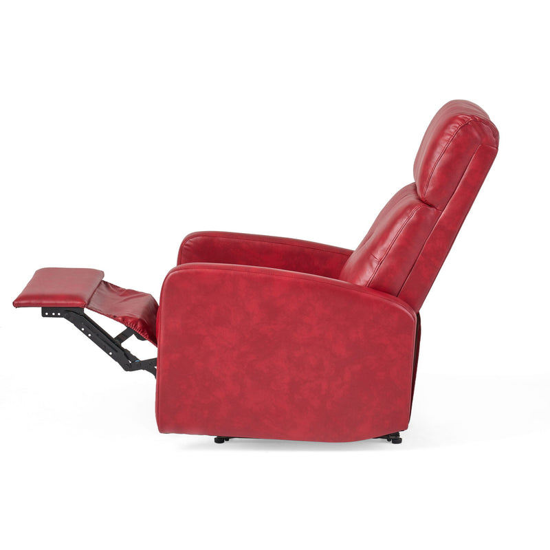 Contemporary Recliner Chair With Lever Mechanism - Red