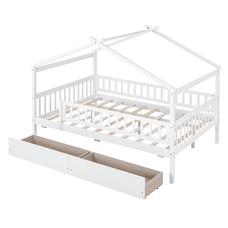 House Bed With 2 Drawers