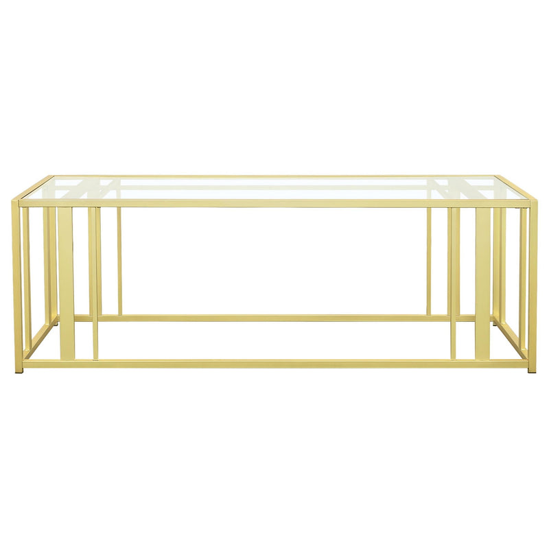 Adri 3-piece Coffee and End Table Set Matte Brass
