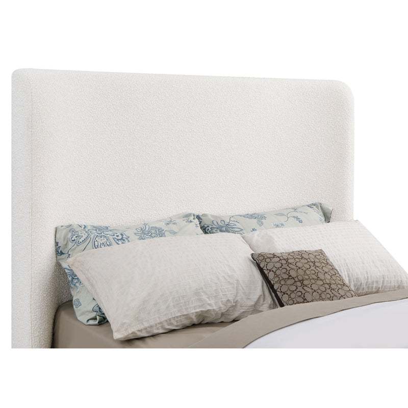 Kensington - Eastern King Sleigh Bed With Tall Wingback Headboard - Cream