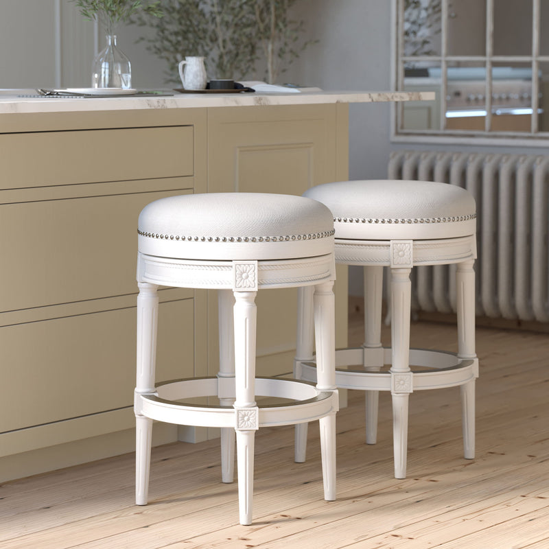 Rustic Elegance Backless Swivel Stool