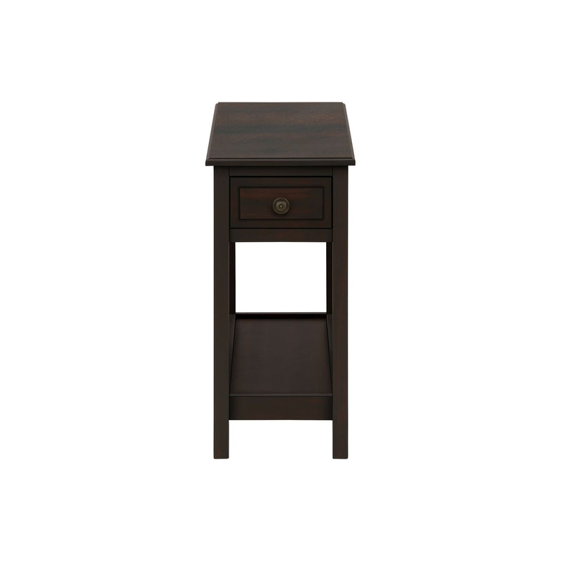 Accent End Table, 2 Tier, Storage Drawer, Transitional - Walnut