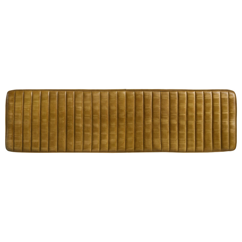 Misty Leather Upholstered Dining Bench Antique Camel