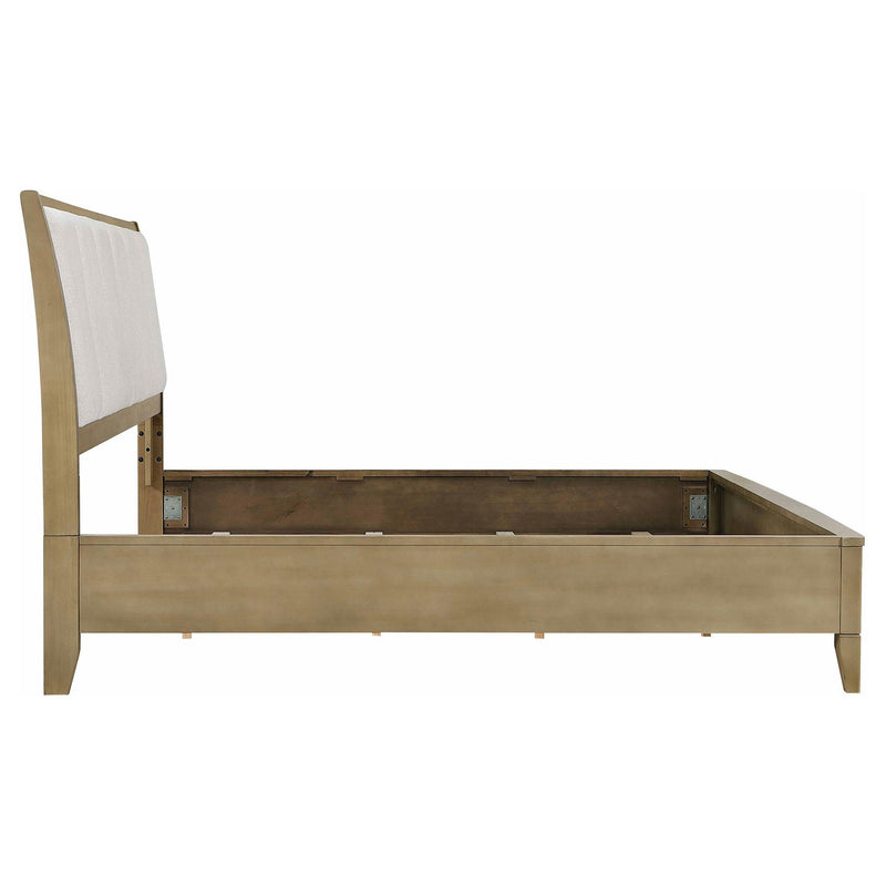 Granada Upholstered Eastern King Panel Bed Natural Pine