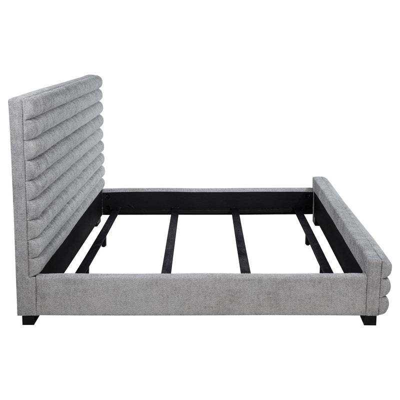 Fandango - Eastern Bed With Rolled Tufting - Gray