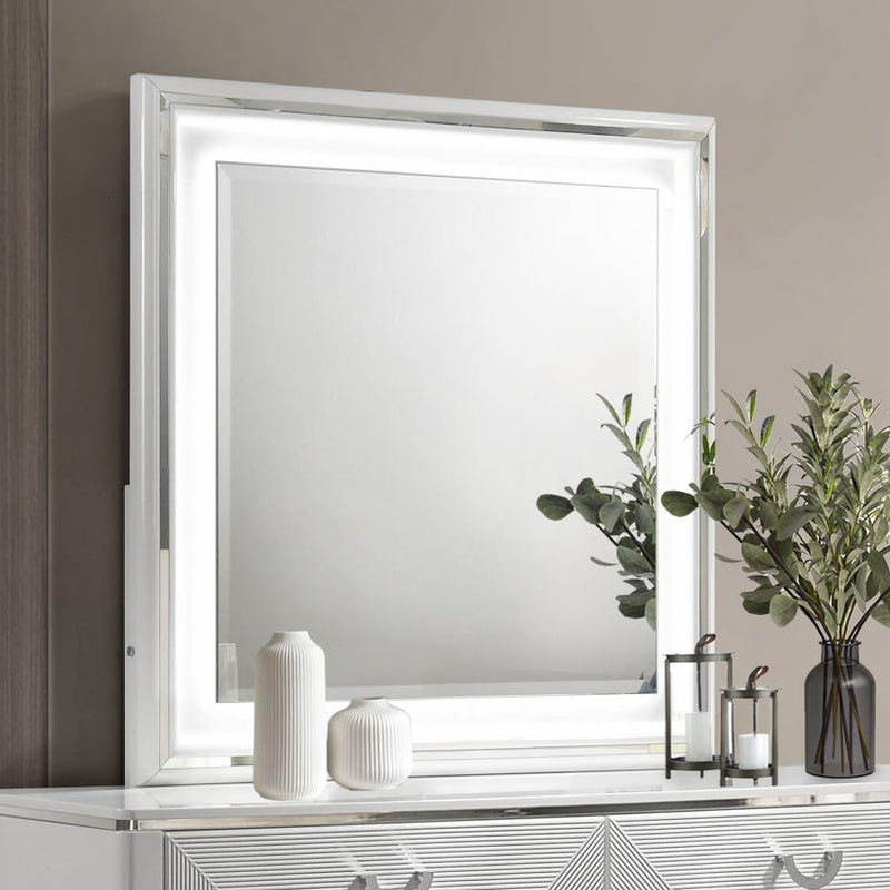 Cassia - Dresser Mirror - White High Gloss
