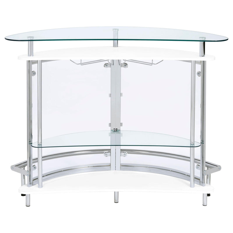Amarillo Freestanding Glass Top Home Bar Wine Cabinet White