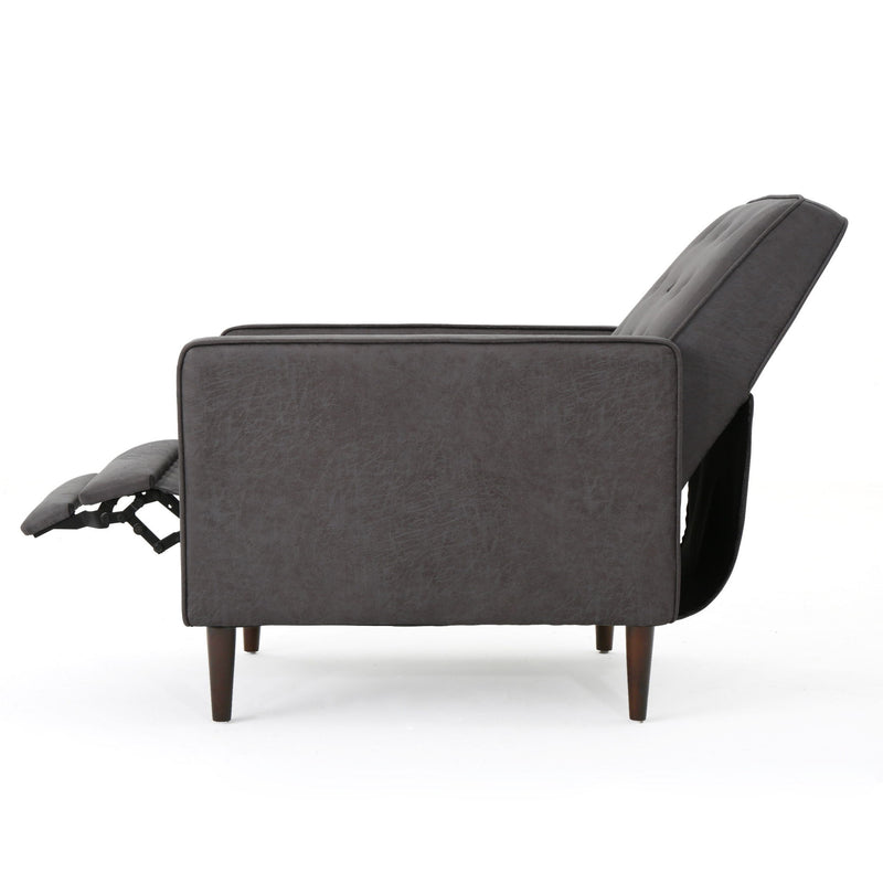 Macedonia - Button Tufted Fabric Recliner - Slate