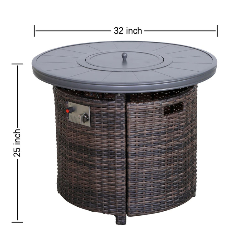 Propane Outdoor Fire Pit Table - Espresso