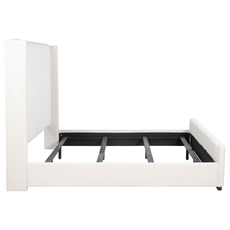 Natasha 65-inch Upholstered California King Bed Cream
