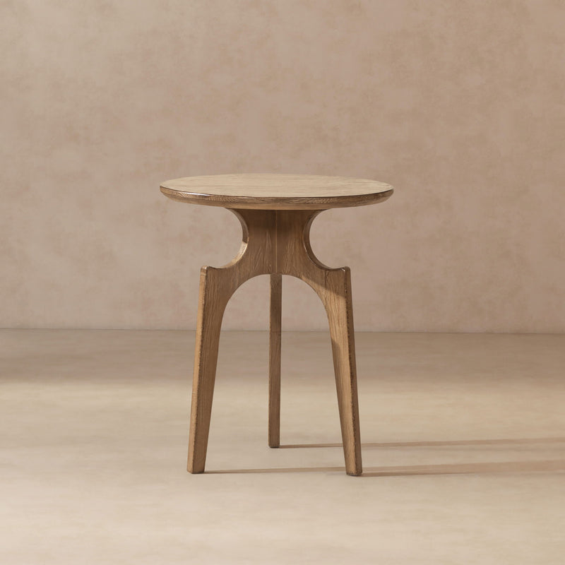 Carmel - Round Side Table - Antique Brown