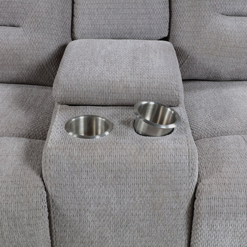 Sebring - 2 Piece Upholstered Reclining Sofa Set With Manual Recline - Gray