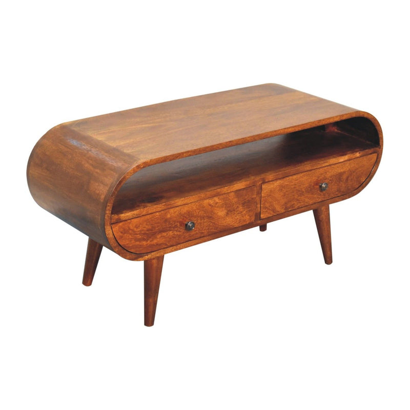 Solid Wood Circular TV Stand