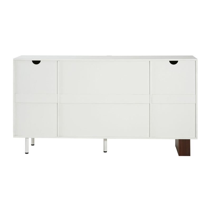 Sideboard Buffet Cabinet Wide Storage Unit With 4 Doors & Adjustable Shelves - White