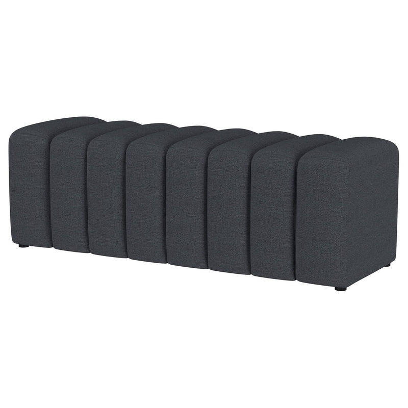 Summer Fabric Upholstered Tufted Accent Bench Charcoal