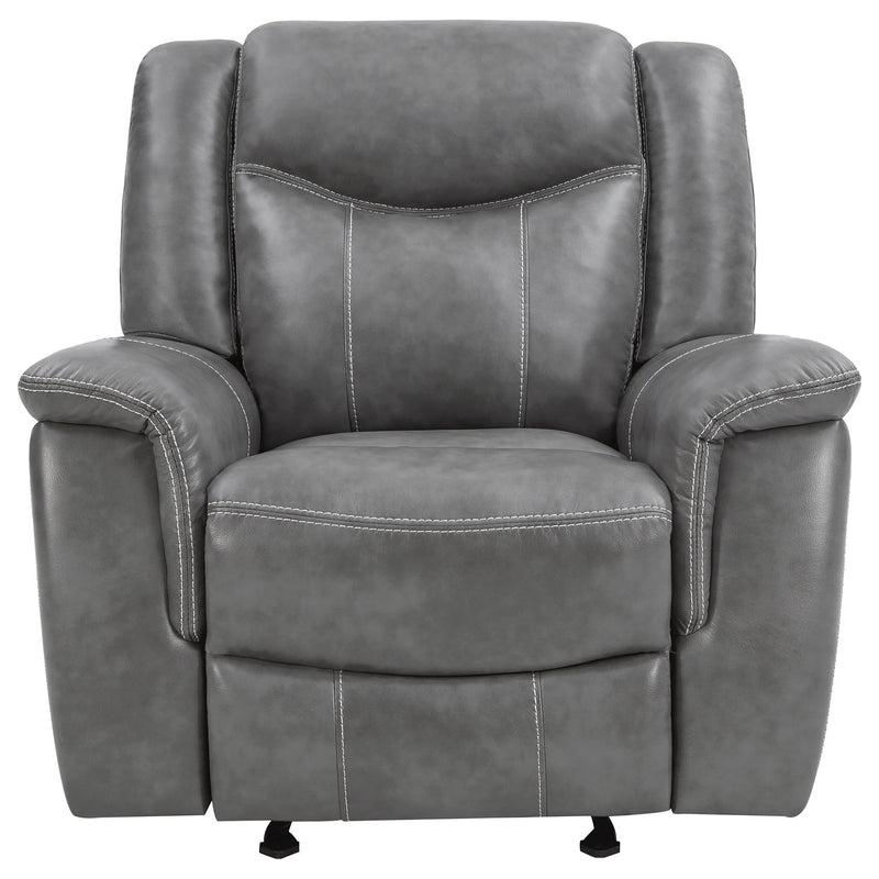 Encino - Upholstered Padded Arm Glider Recliner - Gray