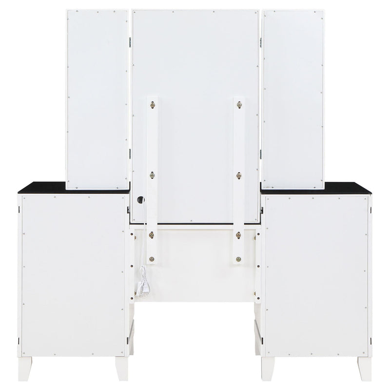 Talei 6-drawer Vanity Set with Lighting Black and White