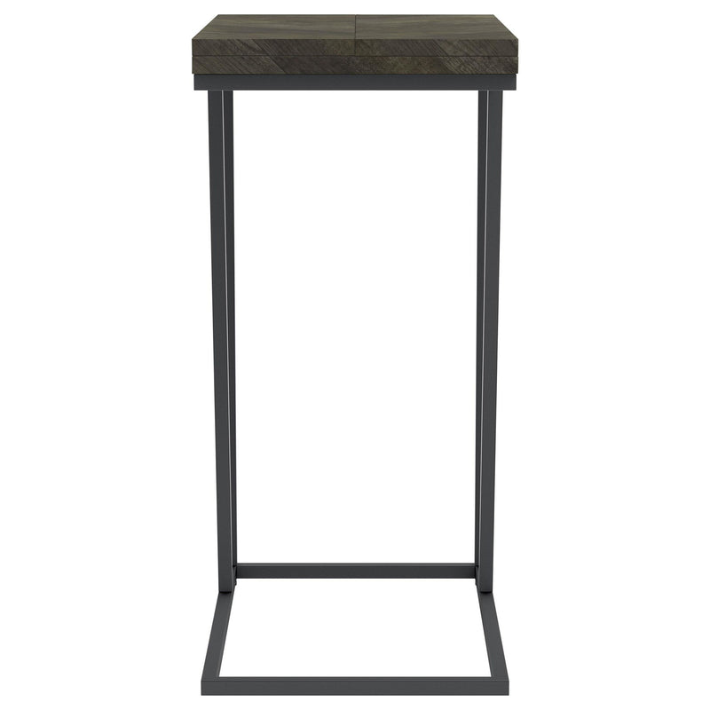 Carly Expandable Engineered Wood C-Shaped Side Table Grey