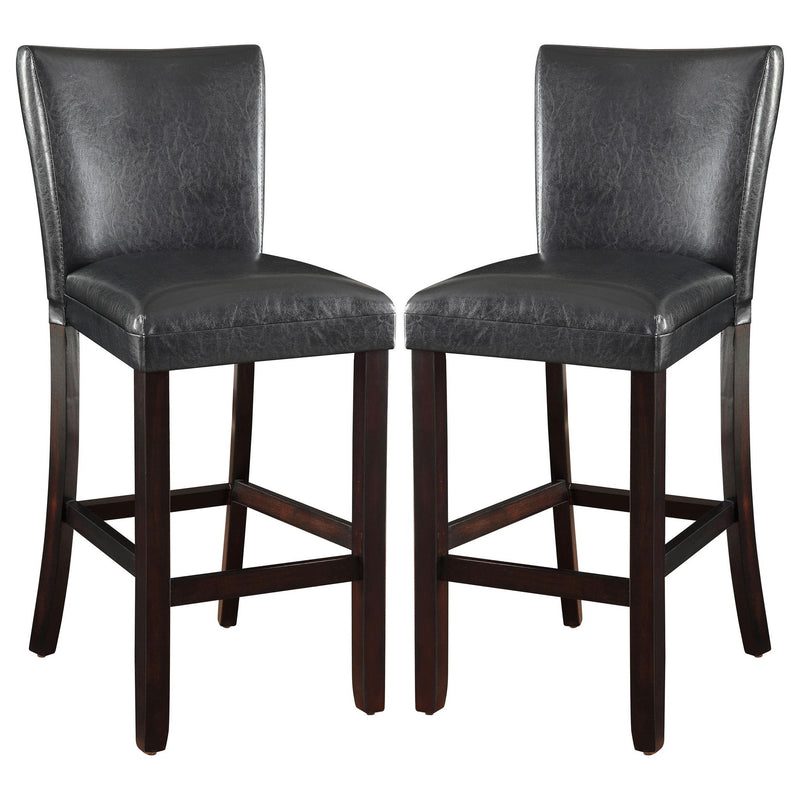 Alberton Leatherette Upholstered Bar Chair Black (Set of 2)
