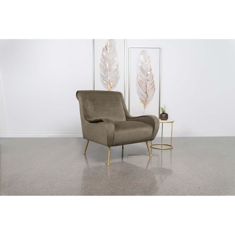 Lundy - Truffle Tight Cushion Accent Chair With Legs - Bronze Golden