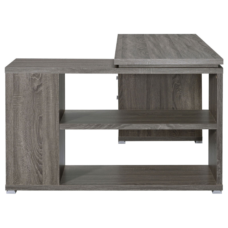 Tona - L-Shape Computer Desk With 3 Drawers And 5 Shelves