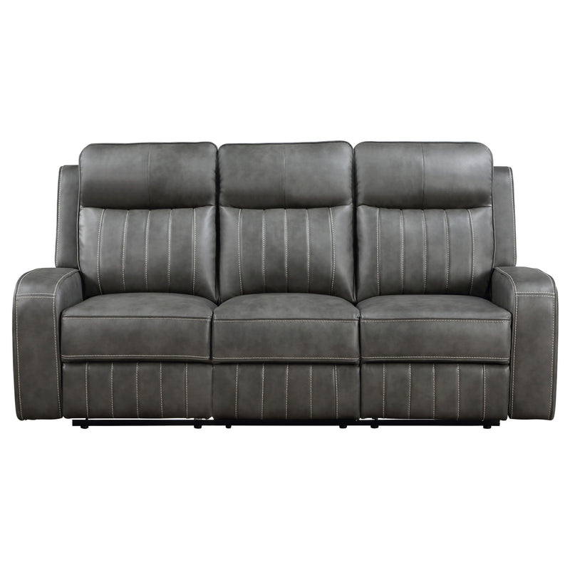 Forrest - Motion Reclining Sofa Comfort With Elegant Tufting And Wide Track Arms - Gray