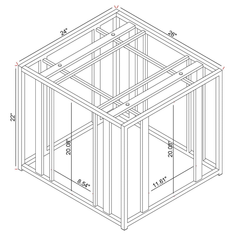 Adri Rectangular Glass Top Side End Table Matte Brass