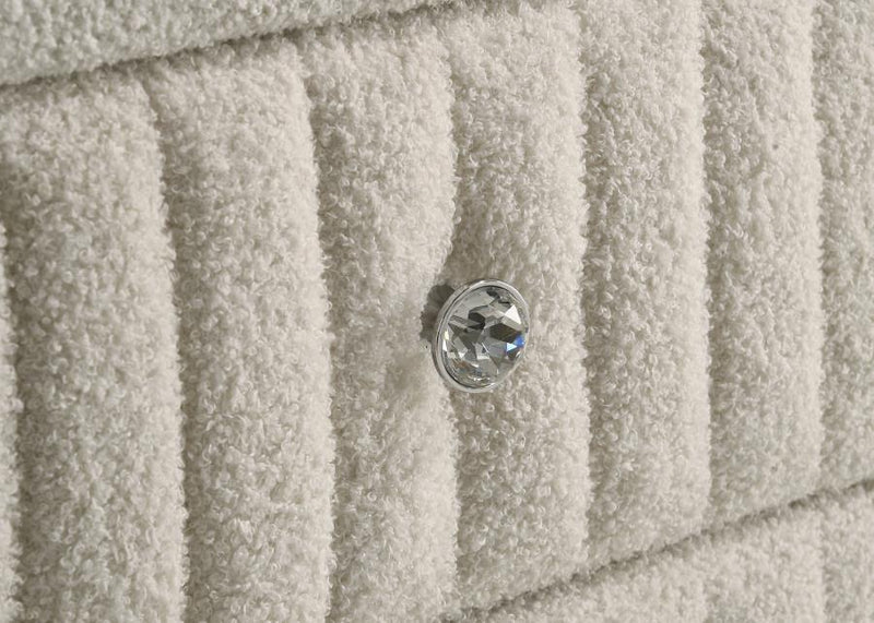 Sonya - 5-Drawer Upholstered Bedroom Chest Of Drawers - Ivory